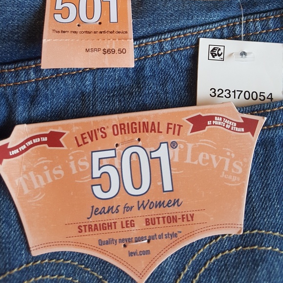 NWT Levis 501 Button Fly Denim Shorts Sz.32 - Picture 5 of 6